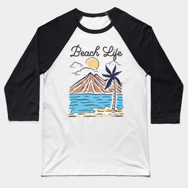 Beach life Baseball T-Shirt by Rakos_merch